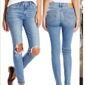 Levi’s 721 High Rise Skinny (Distressed) - Size 27
